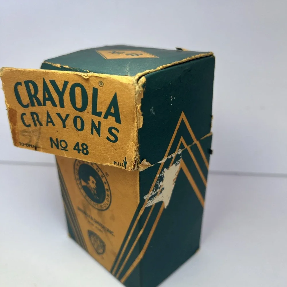 VTG Crayola Rubens No 48 Prewar Box Rare Retired Colors Prussian Blue Flesh Etc